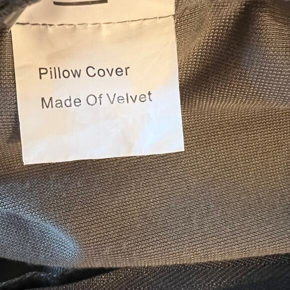 Gray Velvet Throw Pillow Covers 17" x 17" Soft Decorative One Pair Zip Closure - Picture 3 of 5